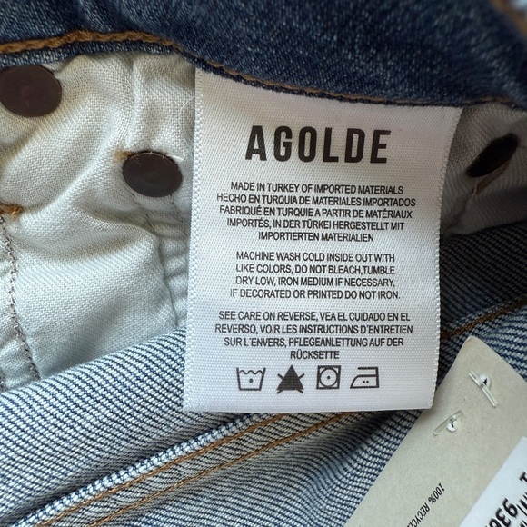 NWT! AGOLDE Women's Riley High Rise Straight Crop Jeans Blue Size 23 Casual - Picture 11 of 12